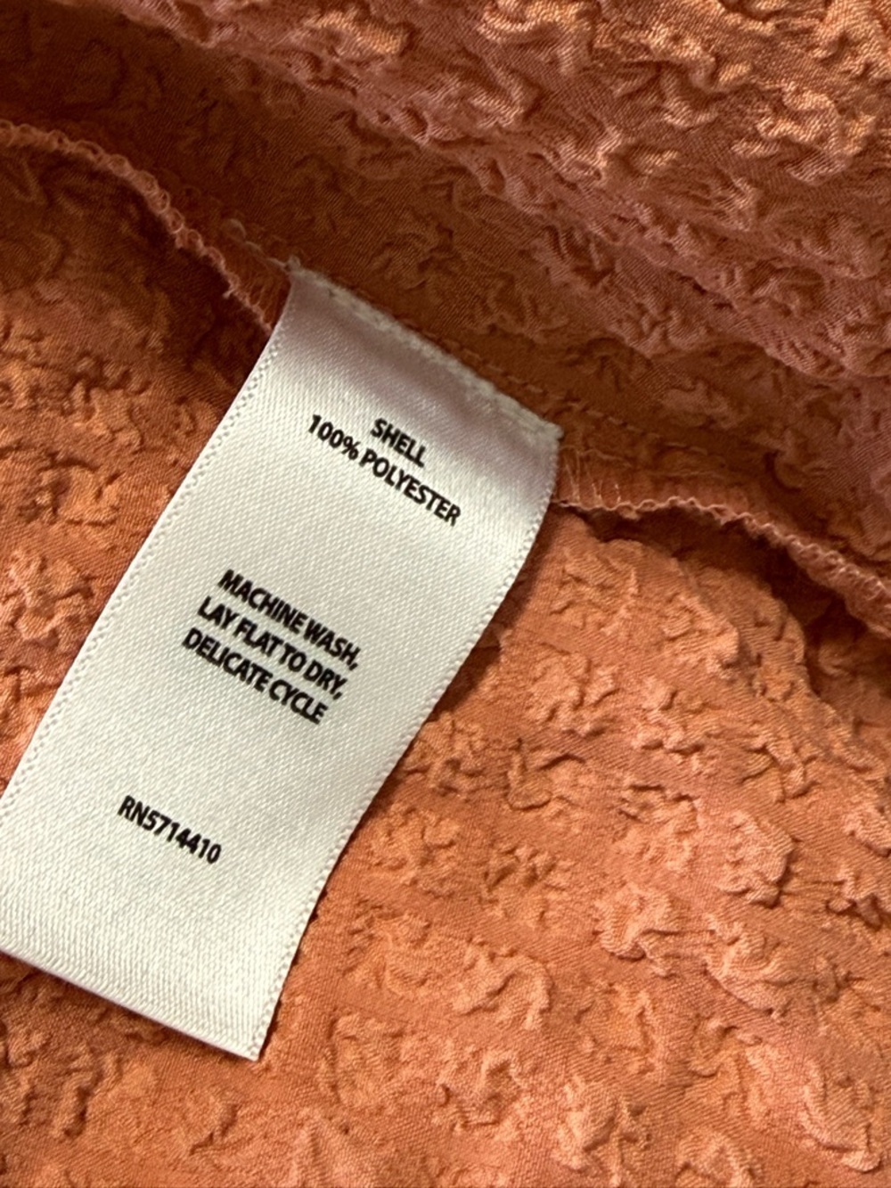 Rachel Parcell Bubble Crepe Smocked Ruffle Midi Dress XS Dusty Peach - Picture 10 of 16
